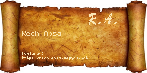 Rech Absa névjegykártya